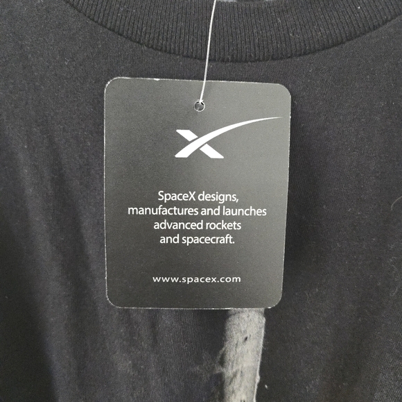 NWT SPACE X ROCKET LAUNCH BLACK T SHIRT Mens Size XL Elon Musk - Picture 3 of 7